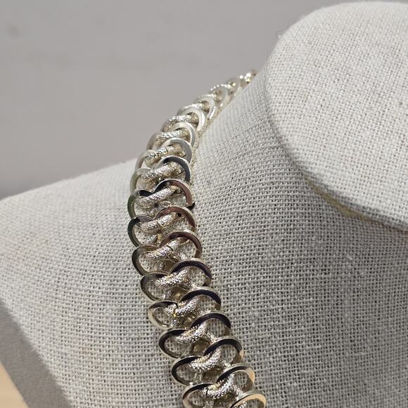 Vintage 60's Retro Silver Tone 15" Aluminum Link Chain Necklace Marked Germany - Picture 2 of 9